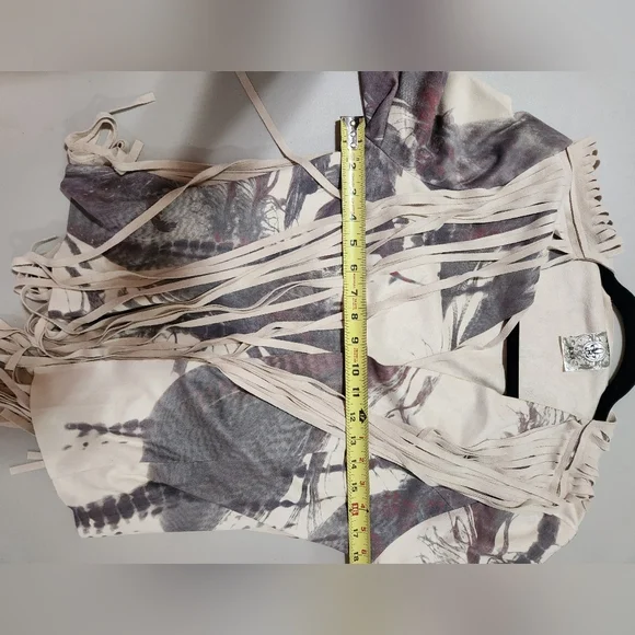 Y2k Vocal Fringe Faux Suede Light Jacket - Picture 7 of 9